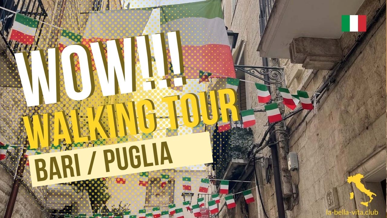 Video laden: walking tour through bari/puglia in italy: wonderful old houses and streets with fresh washed clothes outsides the windows.